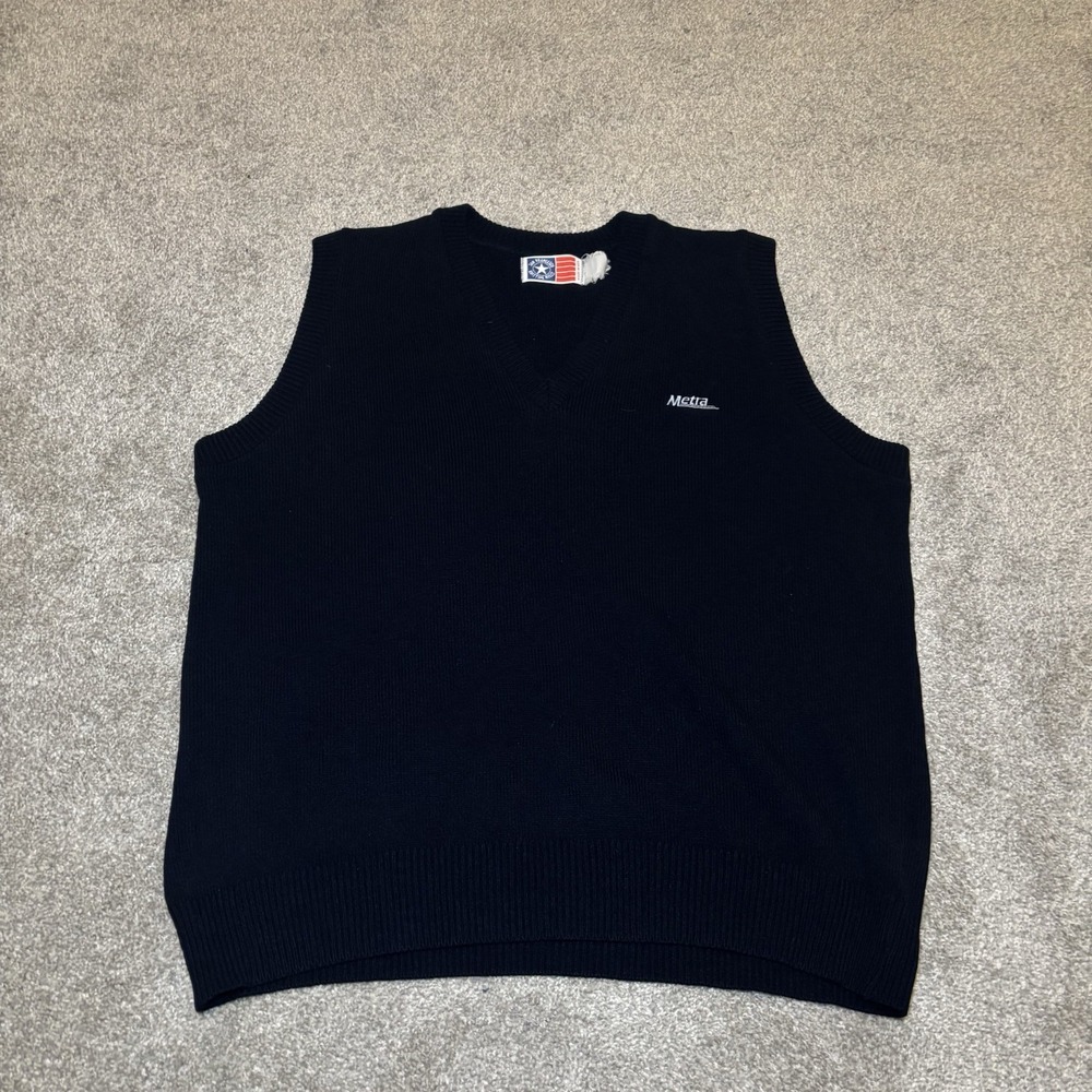 San Francisco Knitting Mills VTG 70's 80's Metra Train Sweater Vest M